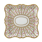 Bernardaud SQUARE SCALLOPED TRAY- 8" x 8", Limoges porcelain, Roseraie collection, on a white background