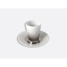 Bernardaud Set of 2 handle-less espresso cups and saucers 2.4 oz, Limoges porcelain, detail view