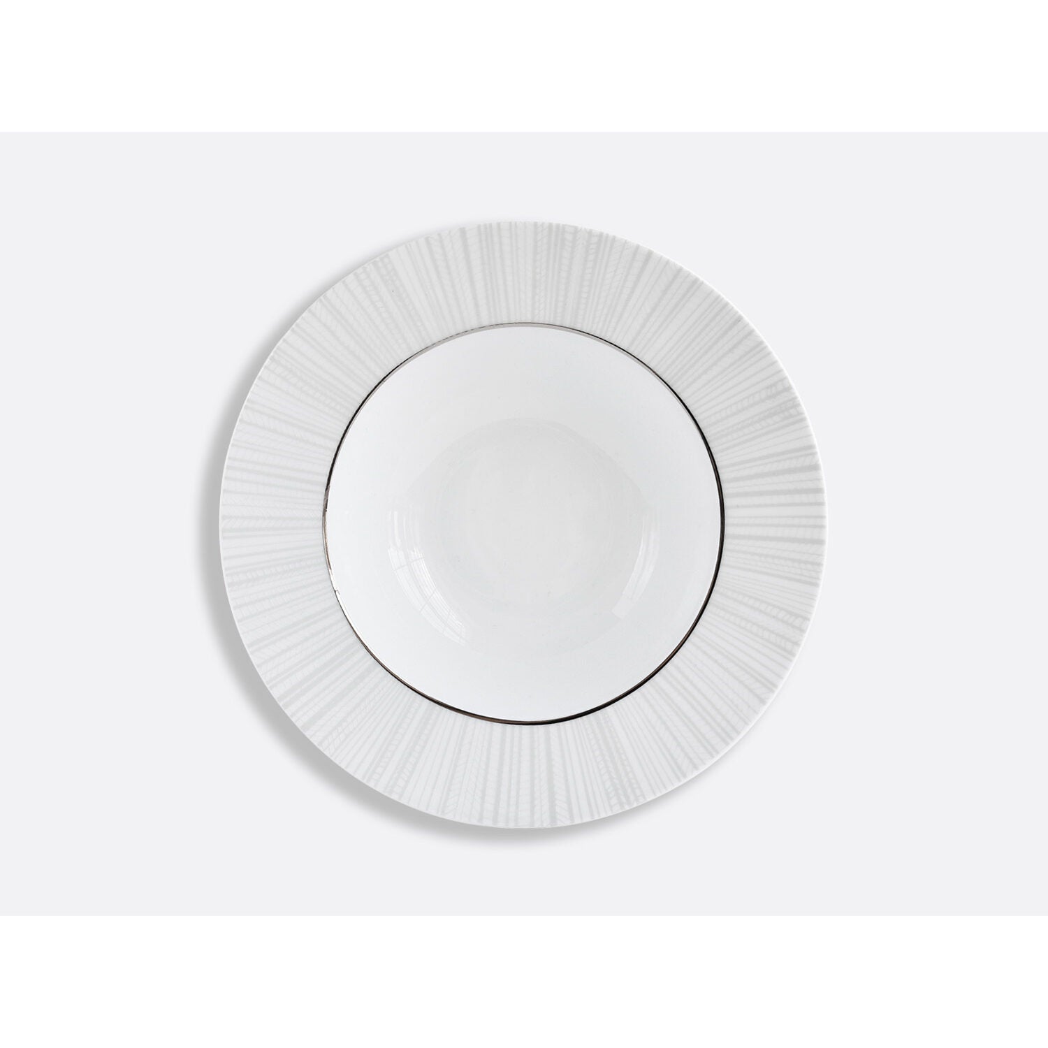 Bernardaud Rim soup plate 9", Limoges porcelain, Silva collection, on a white background