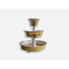 Bernardaud 3 tier tray, Limoges porcelain, Sol collection, on a white background