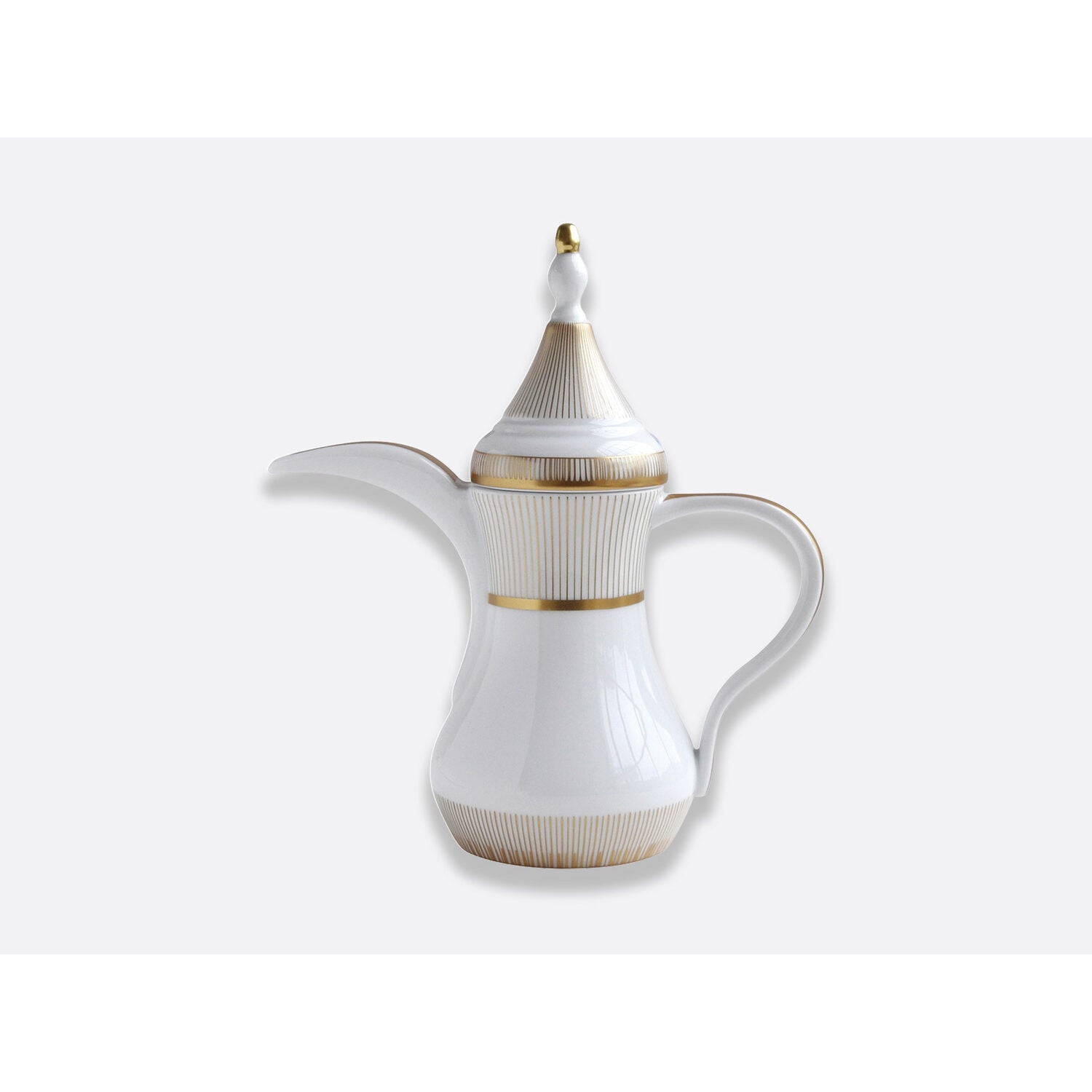 Bernardaud Oriental coffee pot 9.2" 17 oz, Limoges porcelain, Sol collection, on a white background