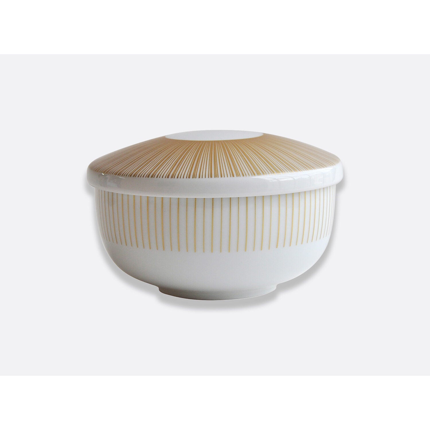 Bernardaud Rice bowl whith lid, Limoges porcelain, Sol collection, on a white background