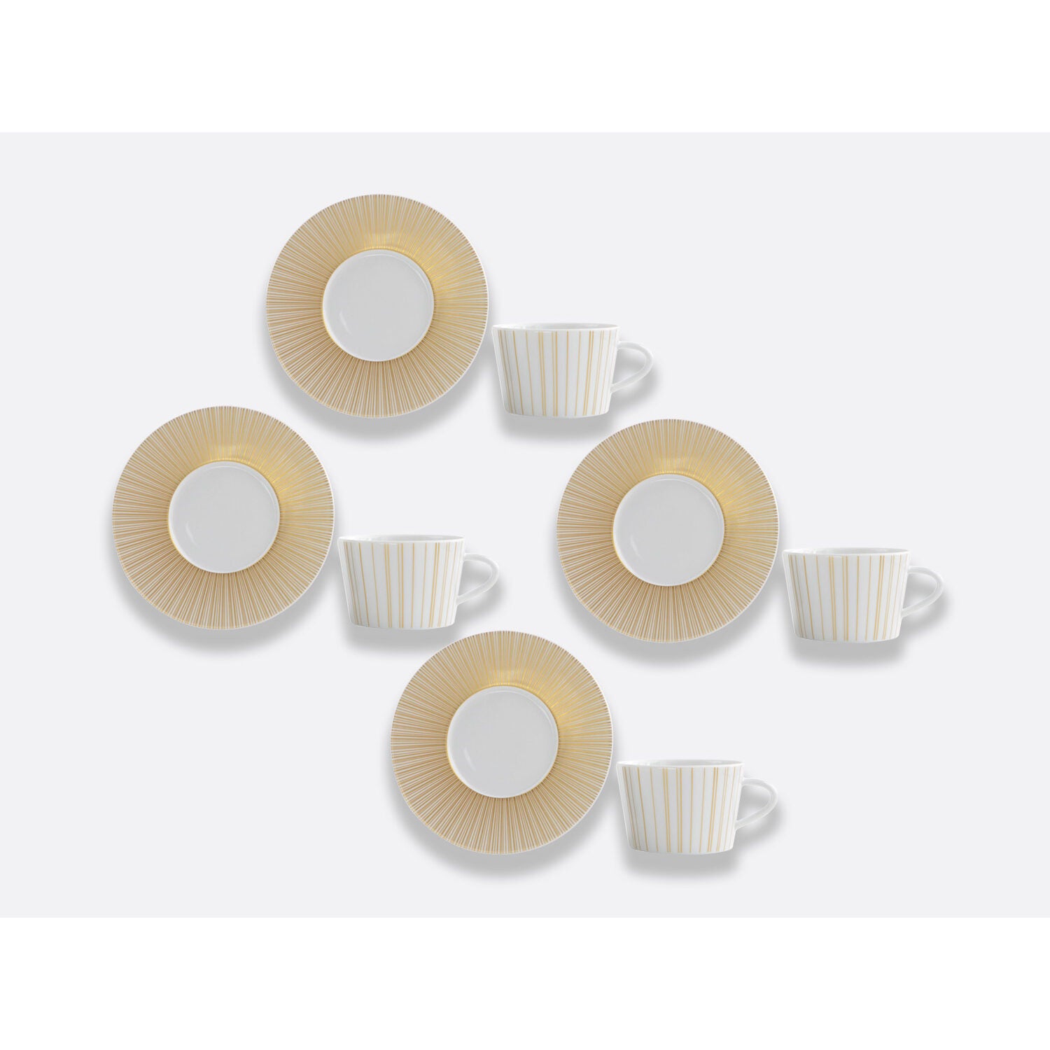 Bernardaud Tea cup and saucer gift box - 7 oz, Limoges porcelain, Sol collection, detail view