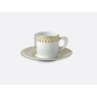 Bernardaud Espresso cup and saucer gift box - 3 oz, Limoges porcelain, Soleil Levant collection, detail view