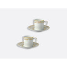 Bernardaud Espresso cup and saucer gift box - 3 oz, Limoges porcelain, Soleil Levant collection, detail view