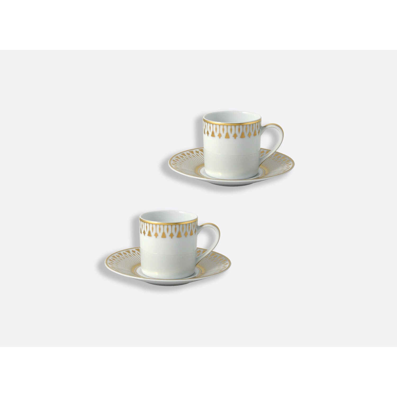 Bernardaud Espresso cup and saucer gift box - 3 oz, Limoges porcelain, Soleil Levant collection, detail view