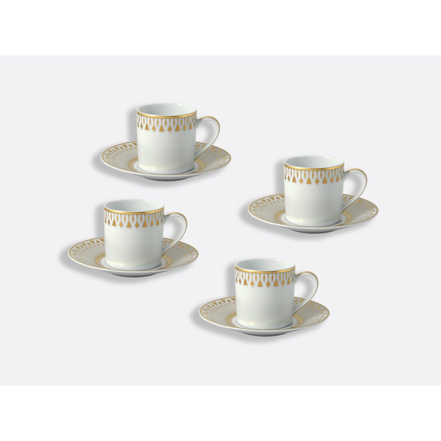 Bernardaud Espresso cup and saucer gift box - 3 oz, Limoges porcelain, Soleil Levant collection, detail view