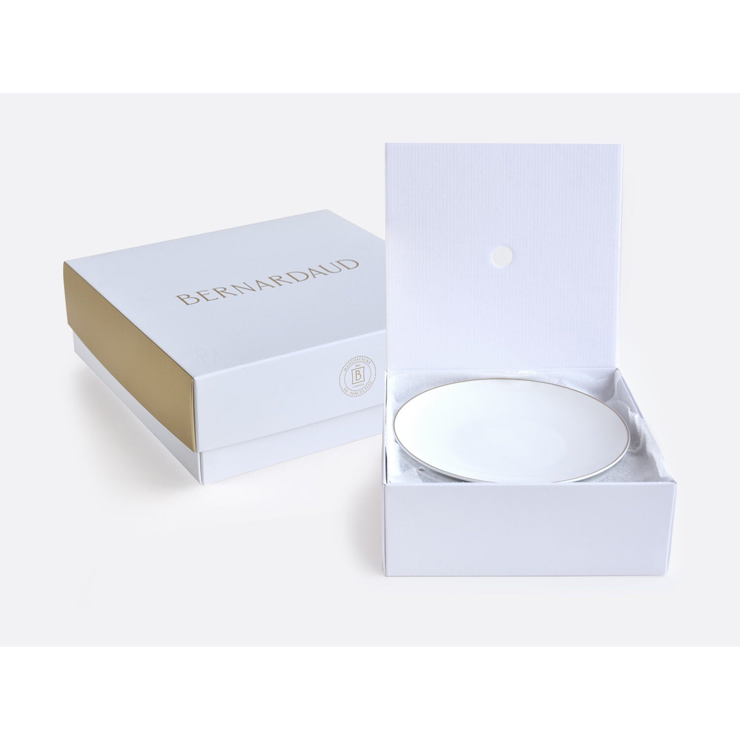 Bernardaud Gift box set of 4 assorted salad plates 8.3", Limoges porcelain, Soleil Levant collection, detail view