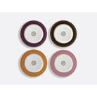 Bernardaud Gift box set of 4 assorted salad plates 8.3", Limoges porcelain, Soleil Levant collection, on a white background