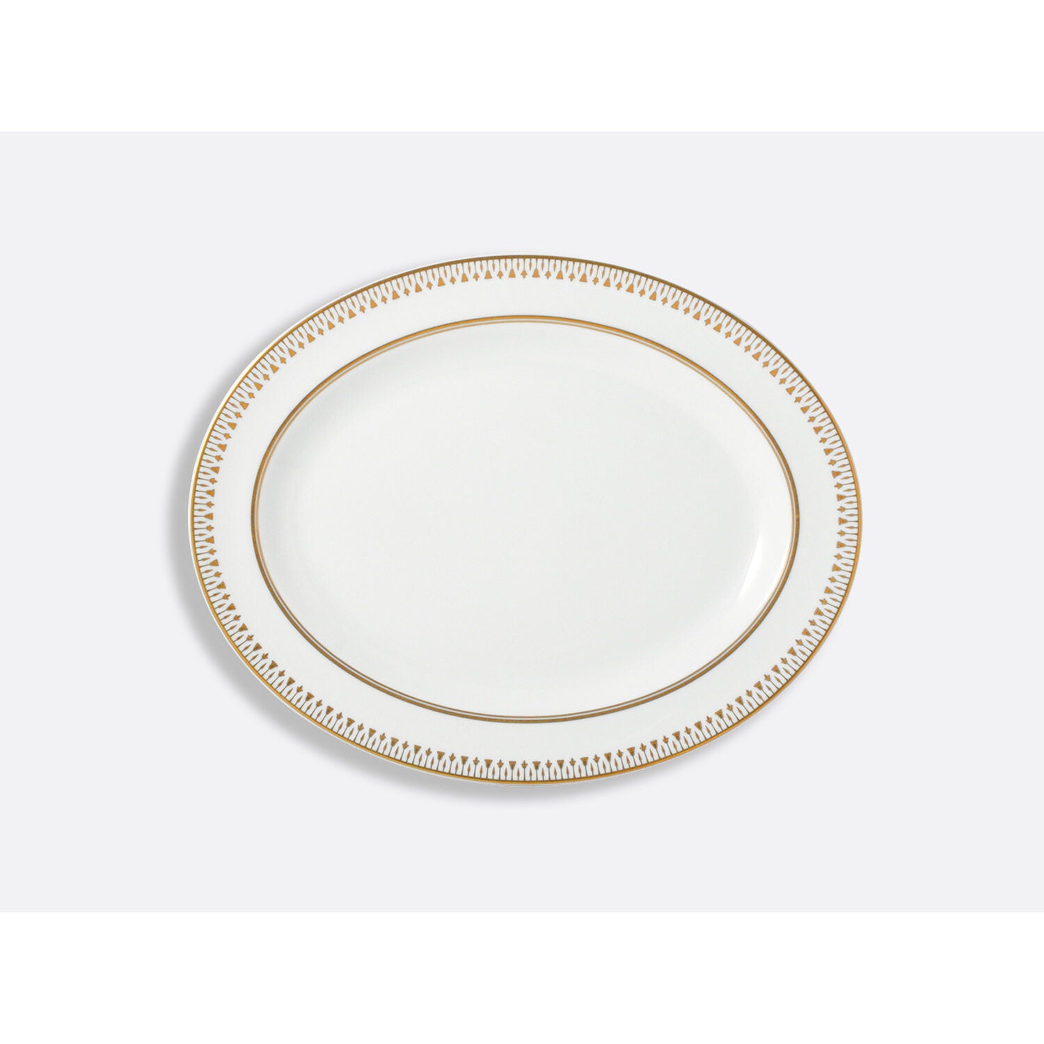 Bernardaud Oval platter 15", Limoges porcelain, Soleil Levant collection, on a white background