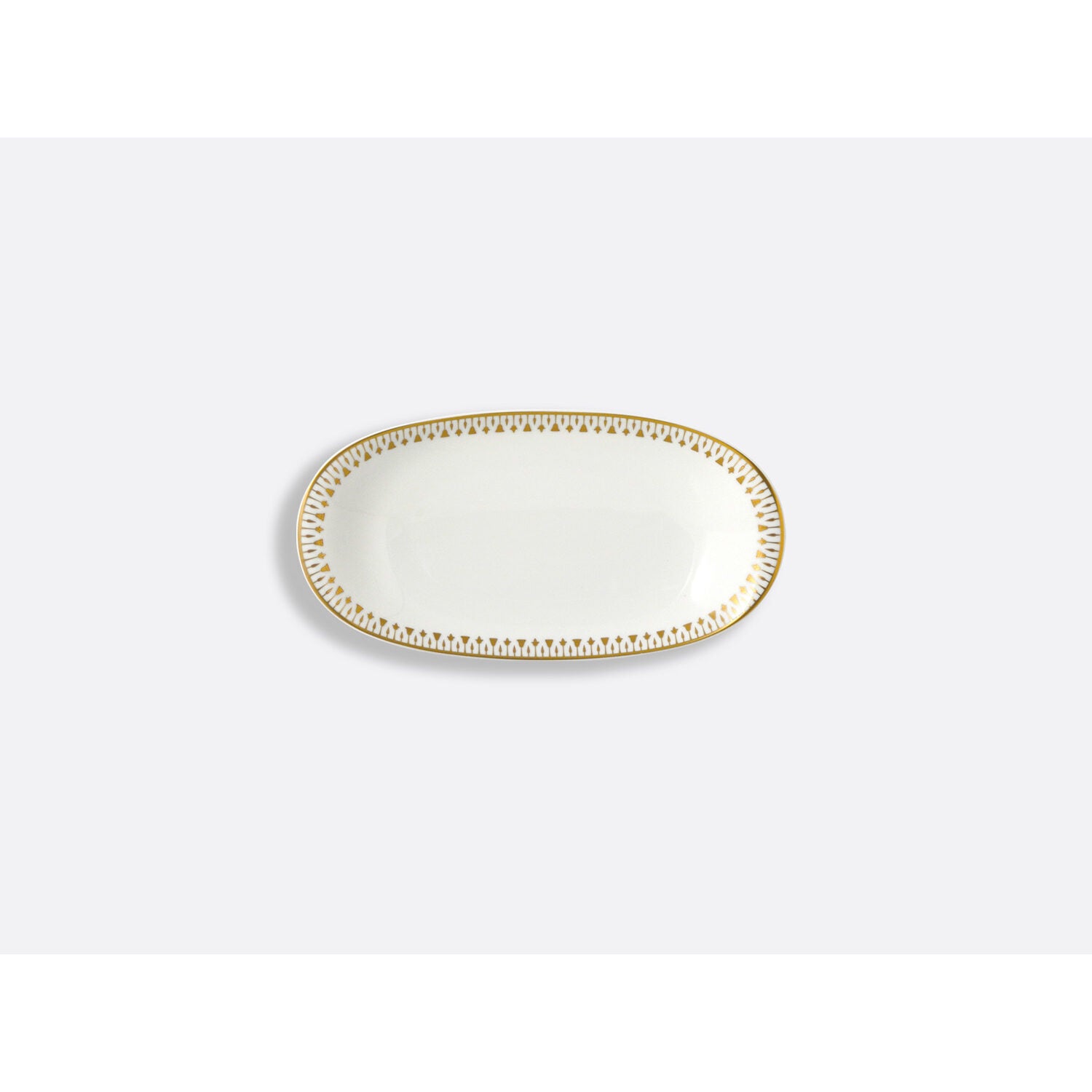 Bernardaud Relish dish 9" x 5", Limoges porcelain, Soleil Levant collection, on a white background