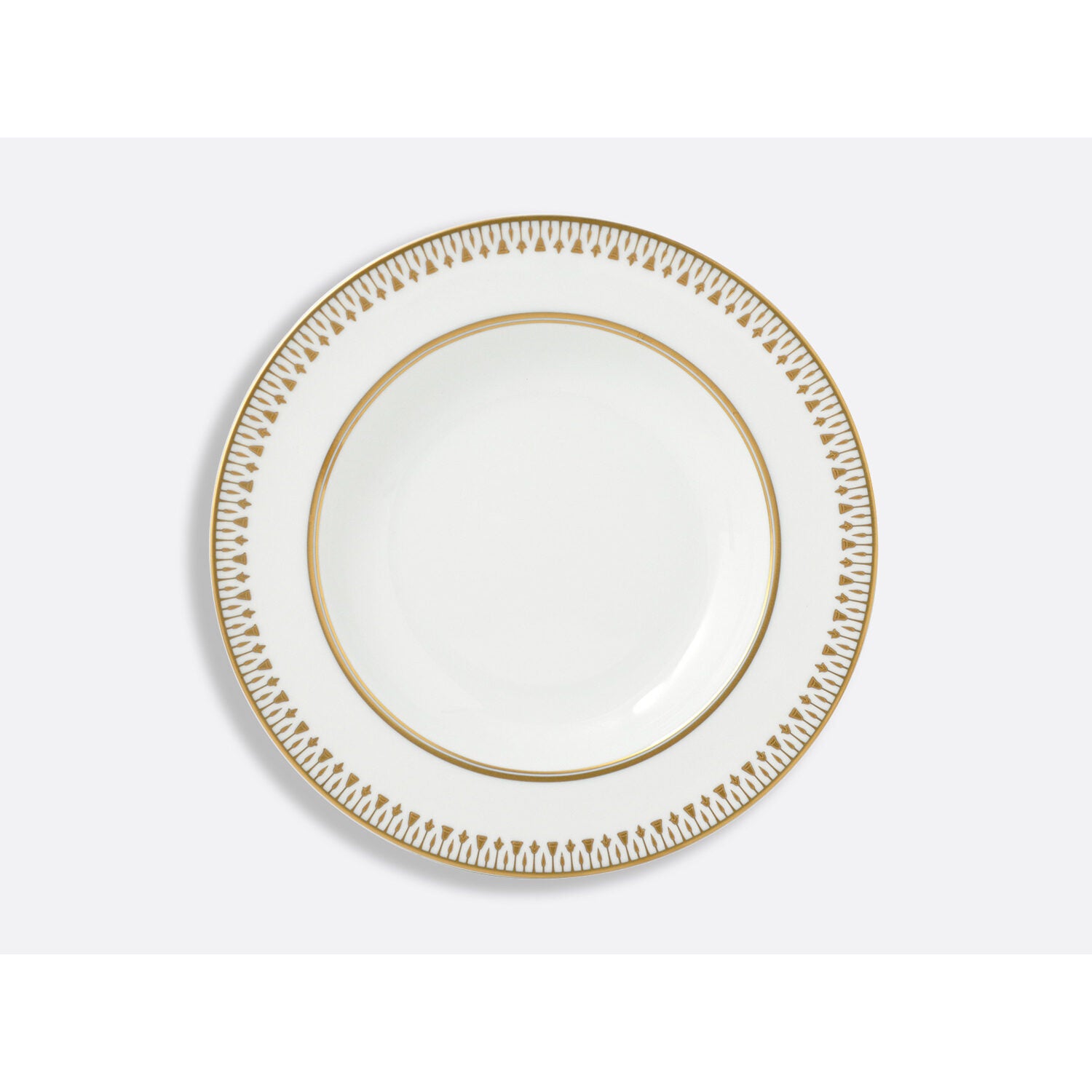 Bernardaud Rim soup 9", Limoges porcelain, Soleil Levant collection, on a white background