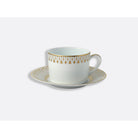 Bernardaud Tea cup and saucer gift box - 5 Oz, Limoges porcelain, Soleil Levant collection, detail view