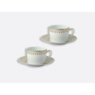 Bernardaud Tea cup and saucer gift box - 5 Oz, Limoges porcelain, Soleil Levant collection, detail view