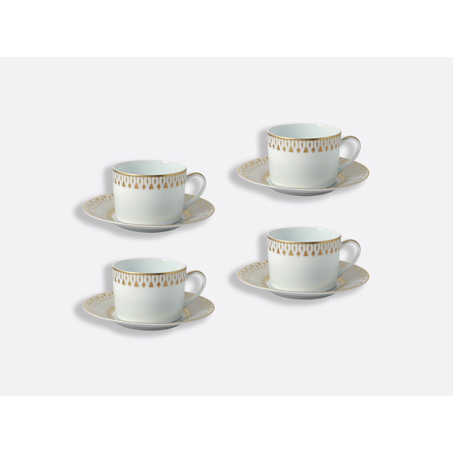 Bernardaud Tea cup and saucer gift box - 5 Oz, Limoges porcelain, Soleil Levant collection, detail view