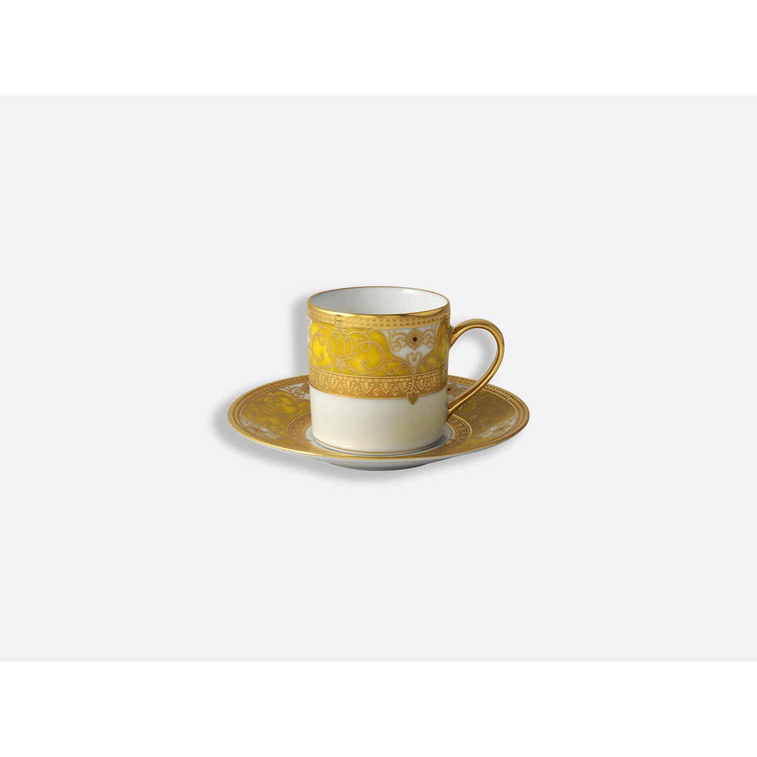 Bernardaud Espresso cup and saucer 3 oz, Limoges porcelain, Splendid collection, on a white background