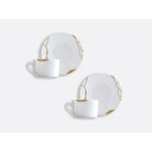 Bernardaud Set of tea cups and saucers 5 oz, Limoges porcelain, Tasses à Thé JP collection, detail view