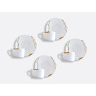 Bernardaud Set of tea cups and saucers 5 oz, Limoges porcelain, Tasses à Thé JP collection, detail view