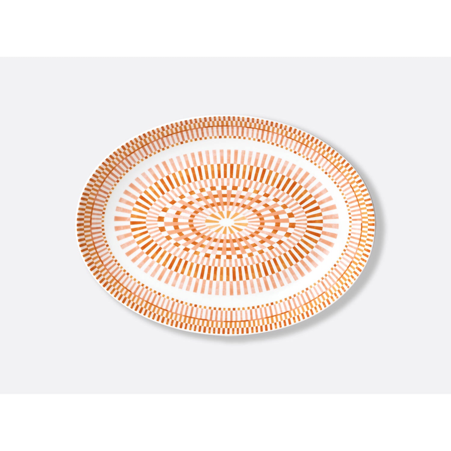 Bernardaud Coupe oval platter 16" x 11.4", Limoges porcelain, Terra Rosa collection, on a white background