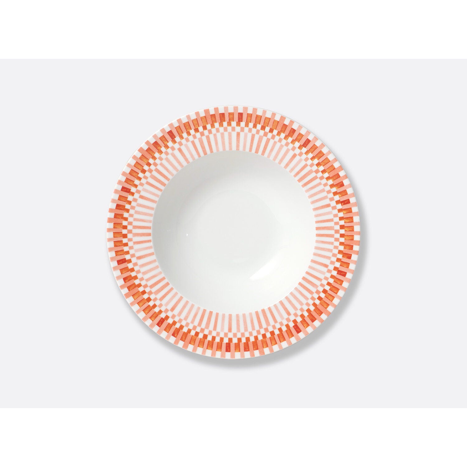 Bernardaud Rim soup 9", Limoges porcelain, Terra Rosa collection, on a white background