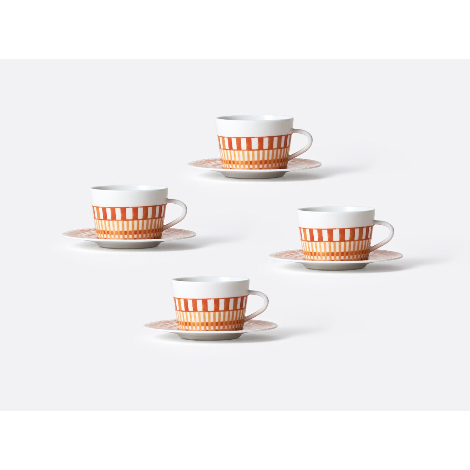 Bernardaud Tea cup and saucer gift box 5 oz, Limoges porcelain, Terra Rosa collection, detail view