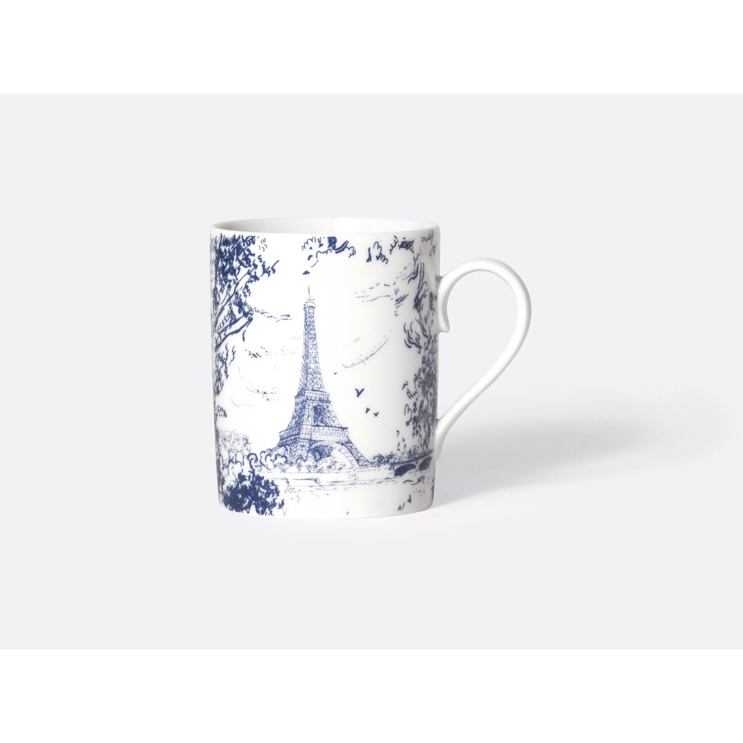 Bernardaud Mug Day & Night 10 oz, Limoges porcelain, Tout Paris collection, on a white background