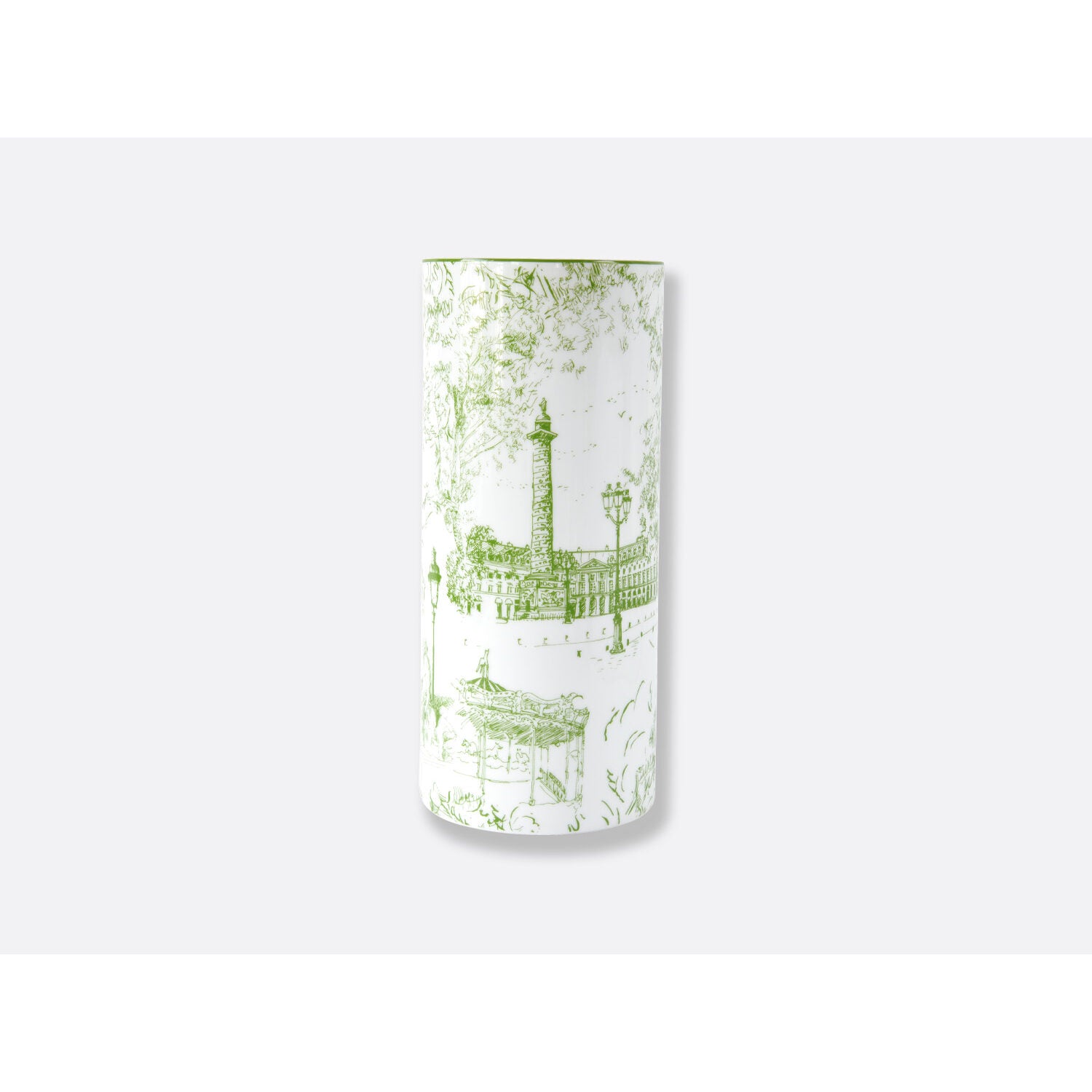 Bernardaud Vase H. 11", Limoges porcelain, Tout Paris collection, on a white background