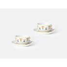 Bernardaud Tea cup and saucer gift box 5 oz, Limoges porcelain, Trianon collection, detail view