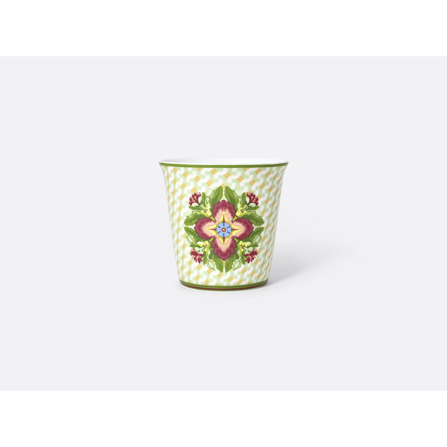 Bernardaud Tumbler 3.5" + candle home fragrance 200 gr, Limoges porcelain, Trianon collection, on a white background