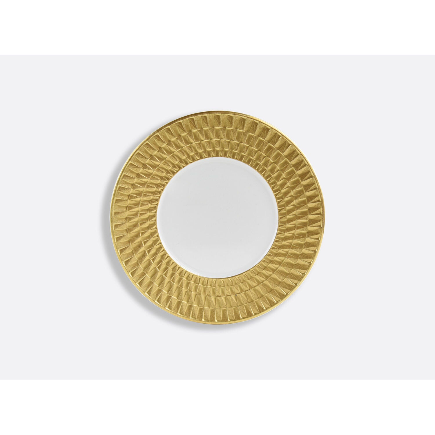 Bernardaud Bread and butter plate 6.5", Limoges porcelain, Twist Or & Platine collection, on a white background