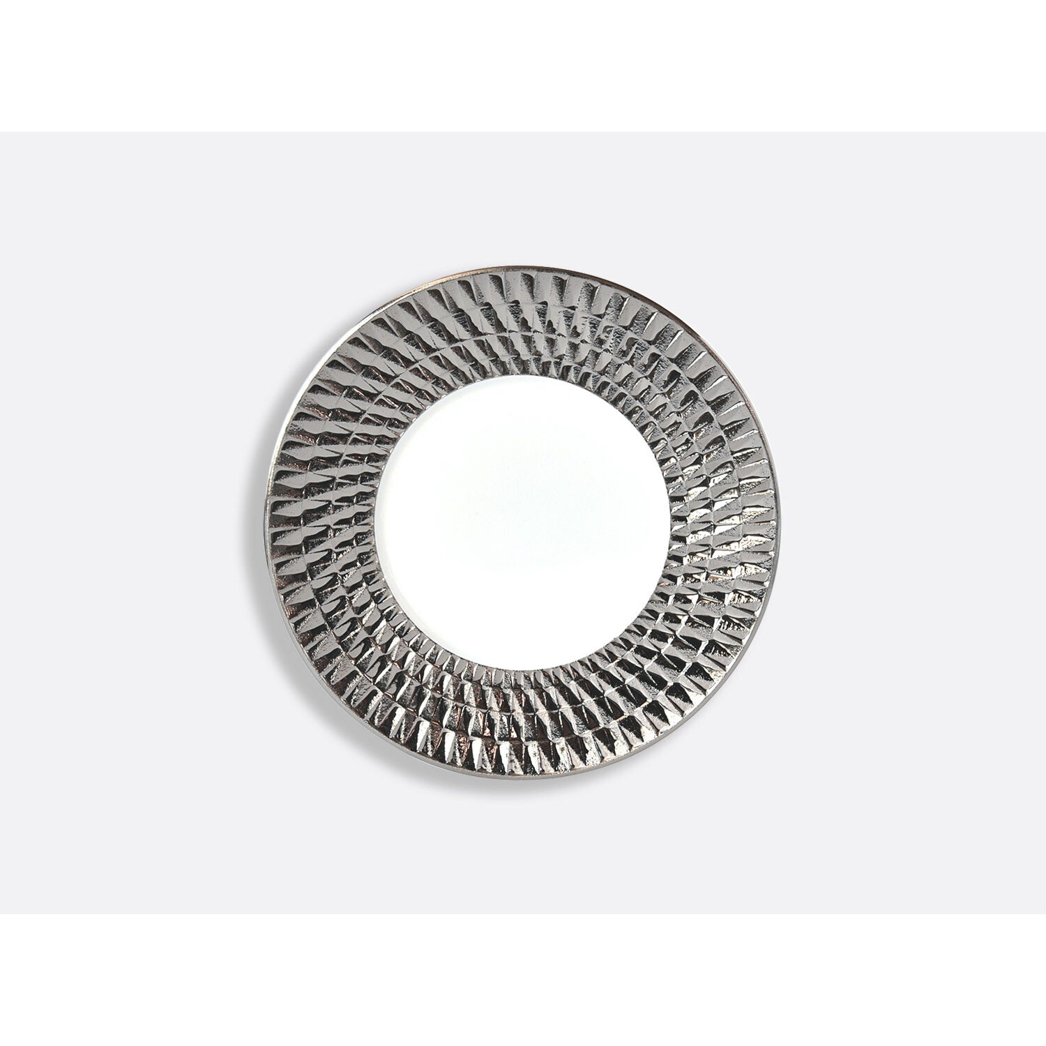 Bernardaud Bread and butter plate 6.5", Limoges porcelain, Twist Or & Platine collection, on a white background