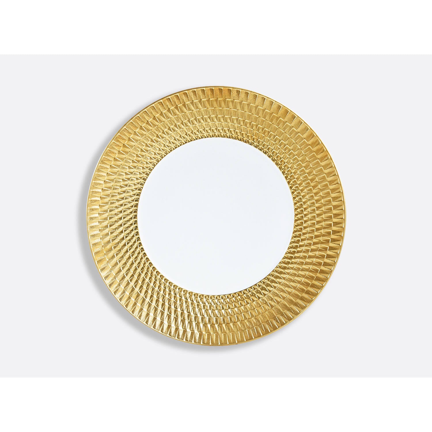 Bernardaud Dinner plate 10.6", Limoges porcelain, Twist Or & Platine collection, on a white background