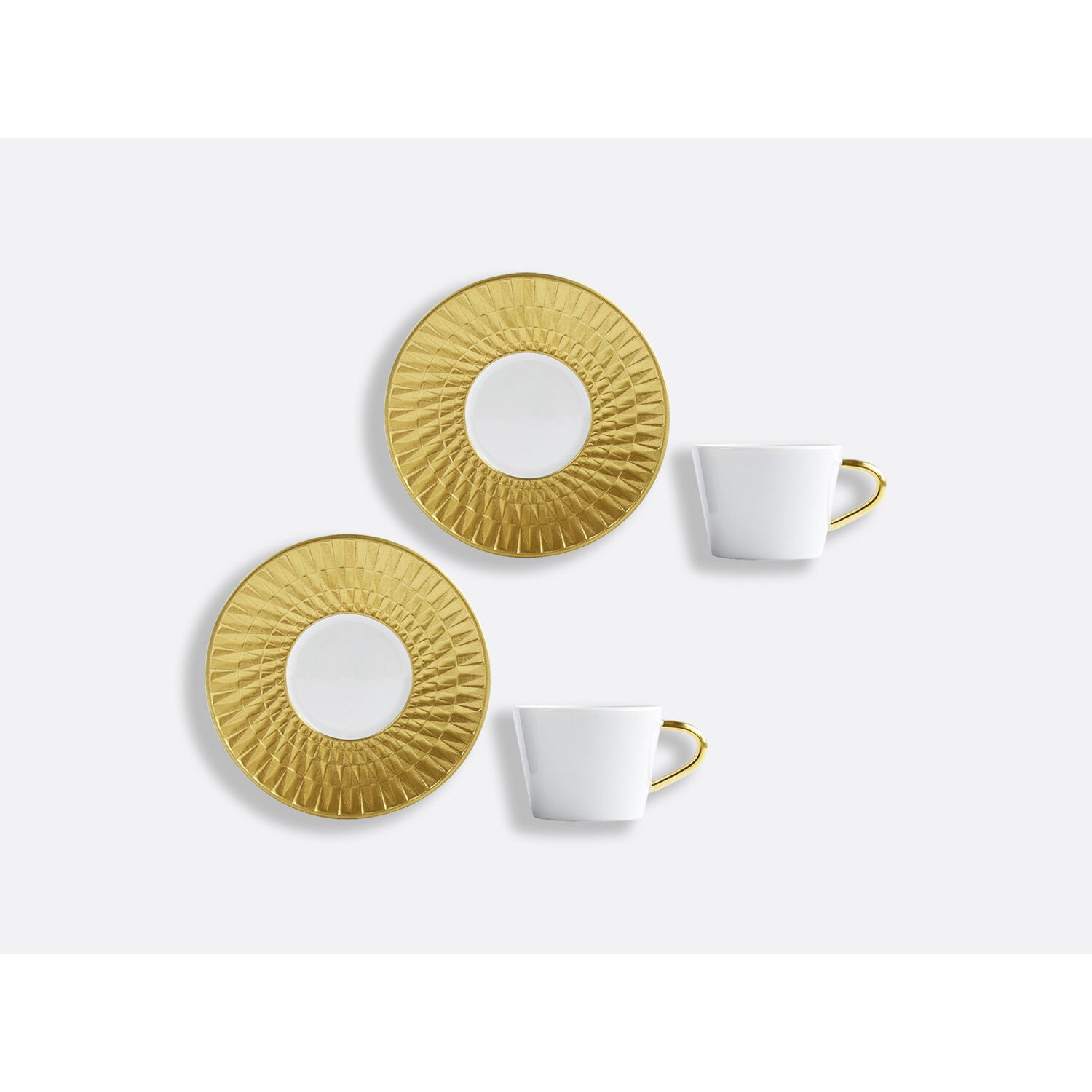 Bernardaud Espresso cup and saucer gift box - 2.8 Oz, Limoges porcelain, Twist Or & Platine collection, detail view