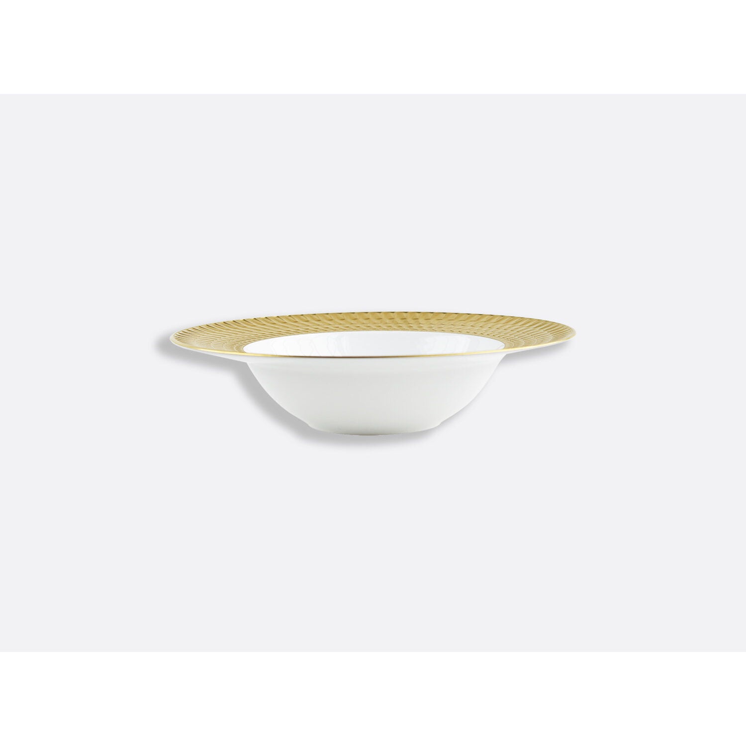 Bernardaud Rim soup 9", Limoges porcelain, Twist Or & Platine collection, detail view