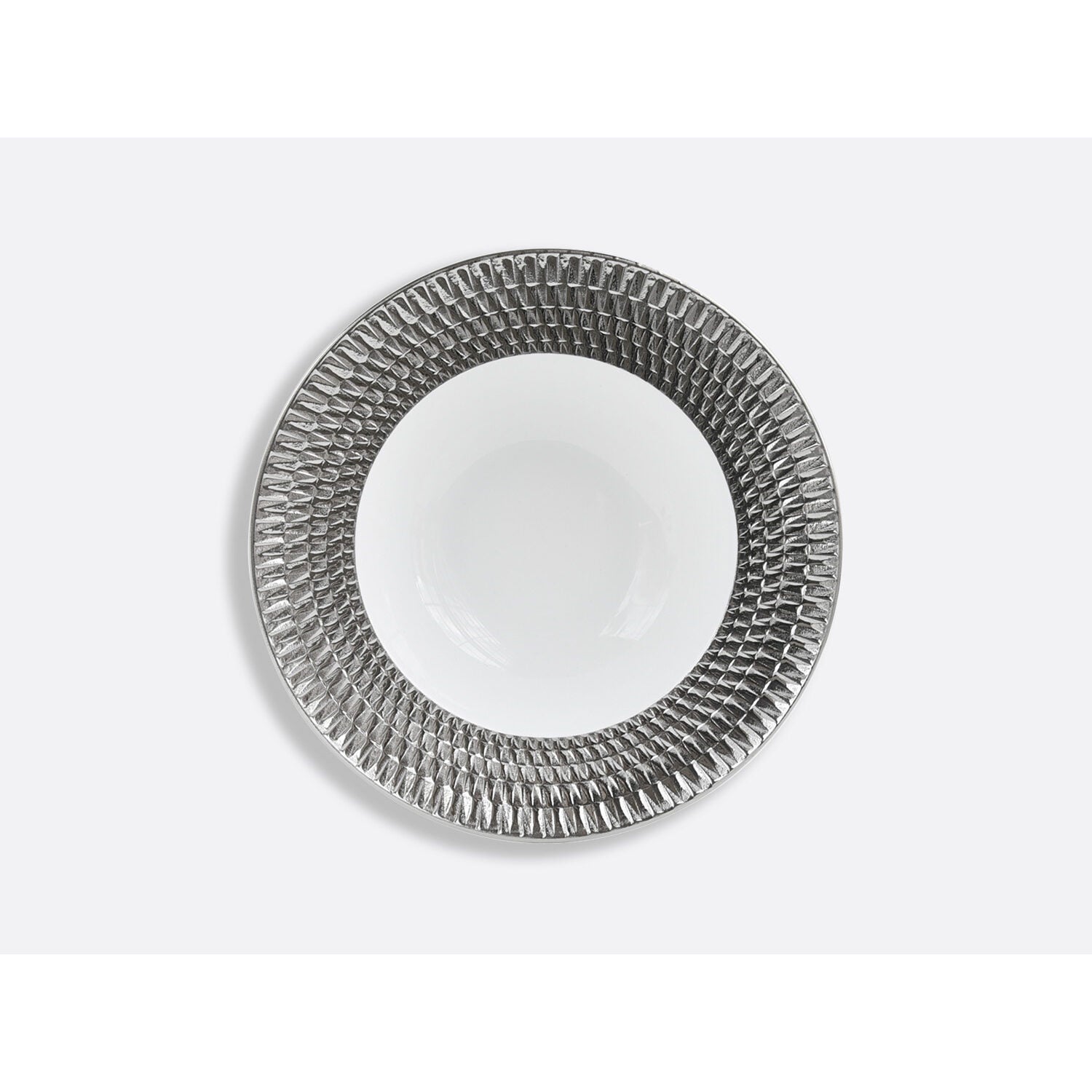 Bernardaud Rim soup 9", Limoges porcelain, Twist Or & Platine collection, on a white background