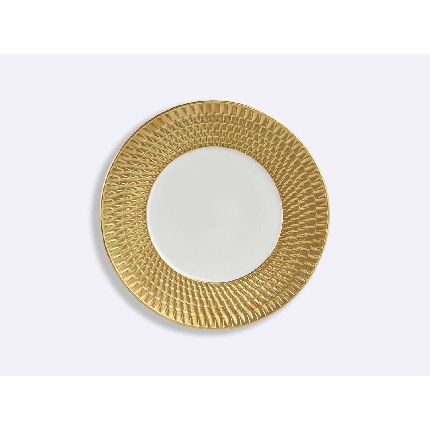 Bernardaud Salad plate 8.5", Limoges porcelain, Twist Or & Platine collection, on a white background