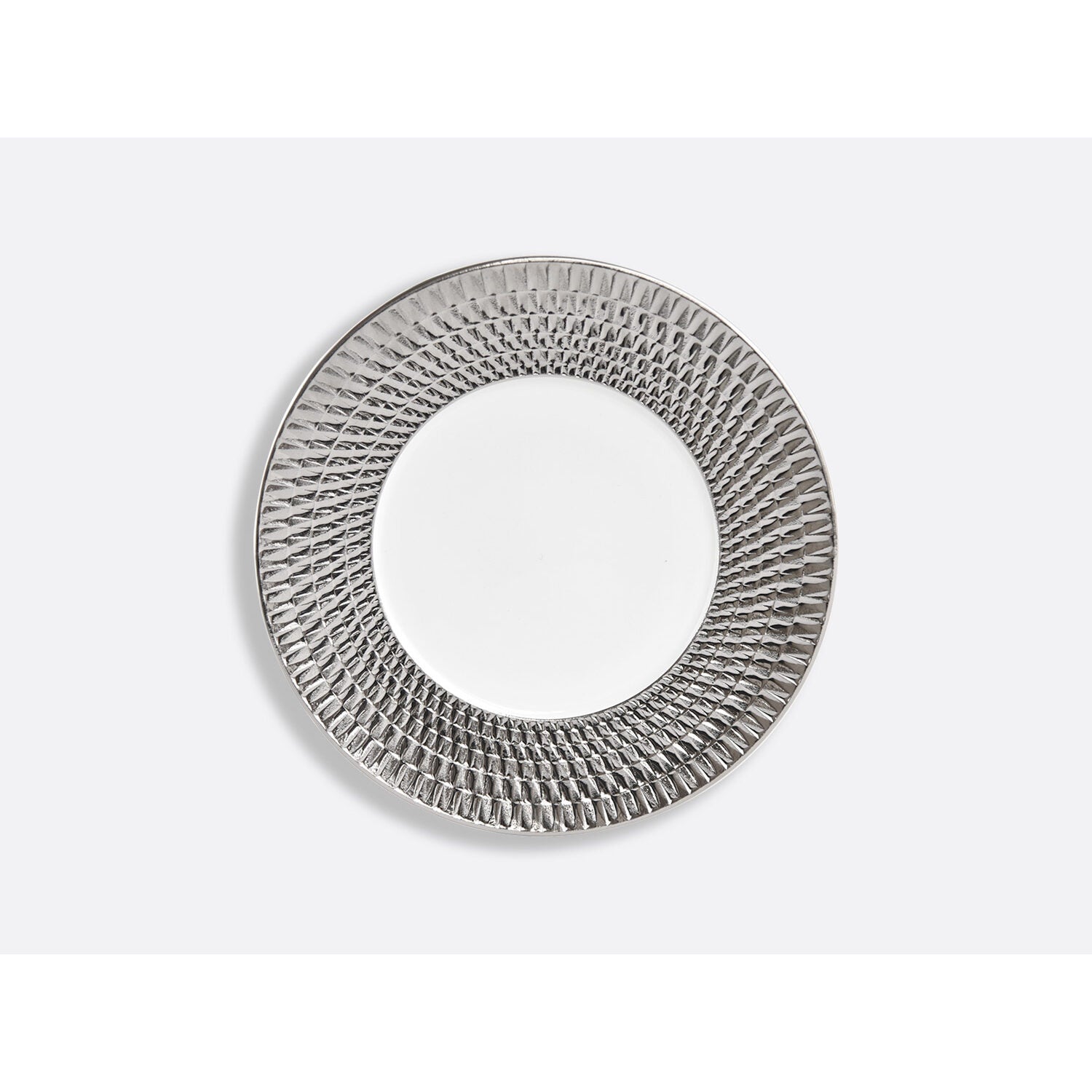 Bernardaud Salad plate 8.5", Limoges porcelain, Twist Or & Platine collection, on a white background