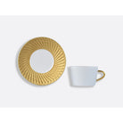 Bernardaud Tea cup and saucer gift box - 7 Oz, Limoges porcelain, Twist Or & Platine collection, detail view