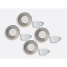 Bernardaud Tea cup and saucer gift box - 7 oz Twist Platinum, Limoges porcelain, Twist Or & Platine collection, detail view