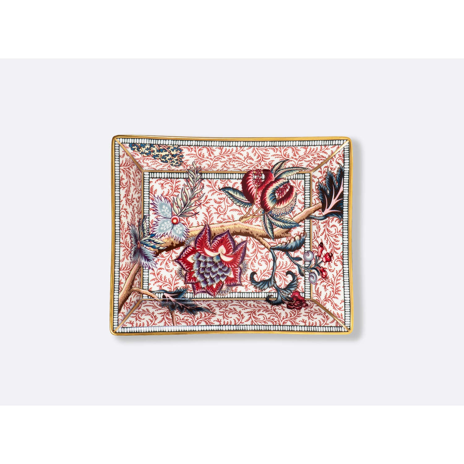 Bernardaud Valet tray 7.9 x 6.3" Collection Braquenié, Limoges porcelain, on a white background