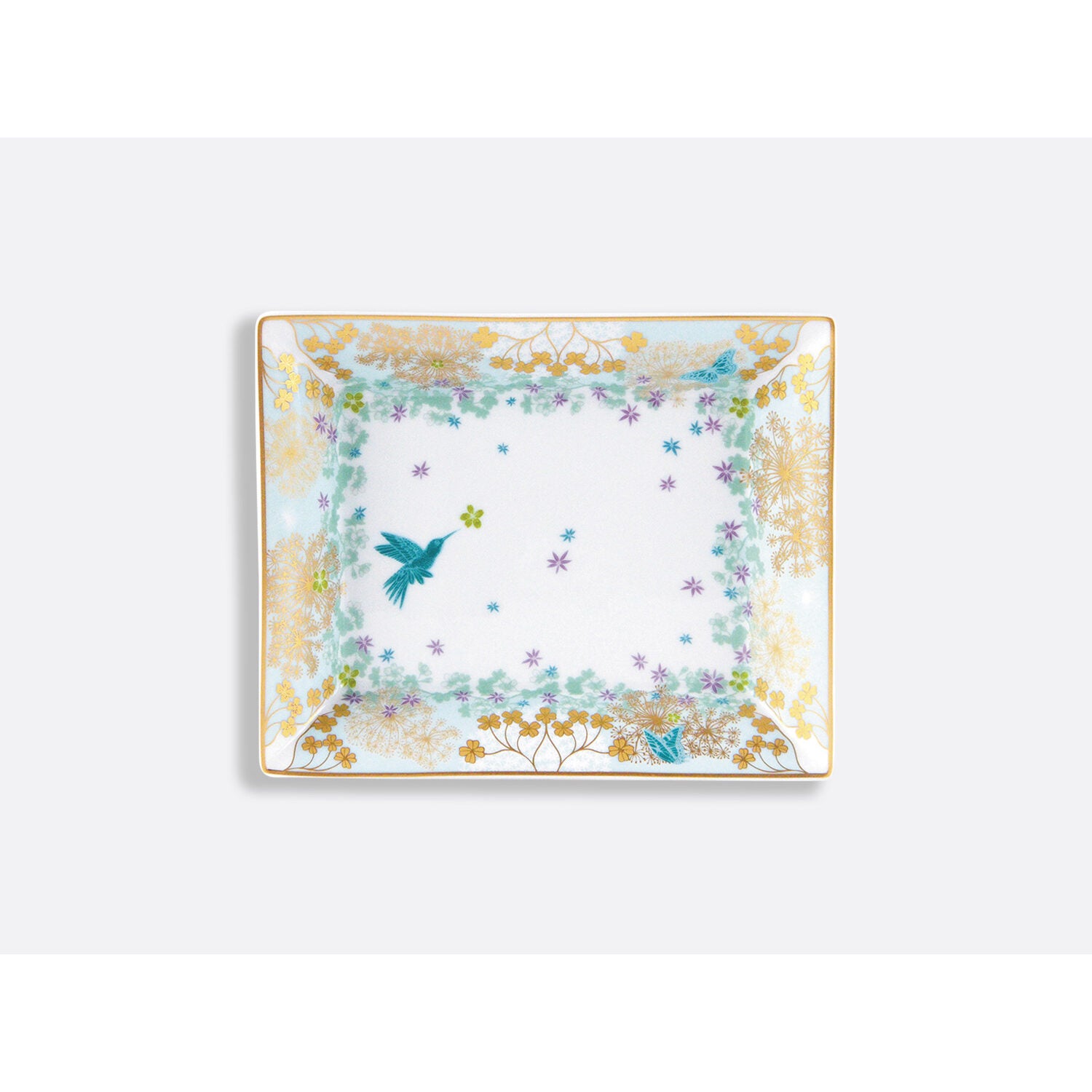 Bernardaud Valet tray 7.9 x 6.3" Féerie, Limoges porcelain, on a white background
