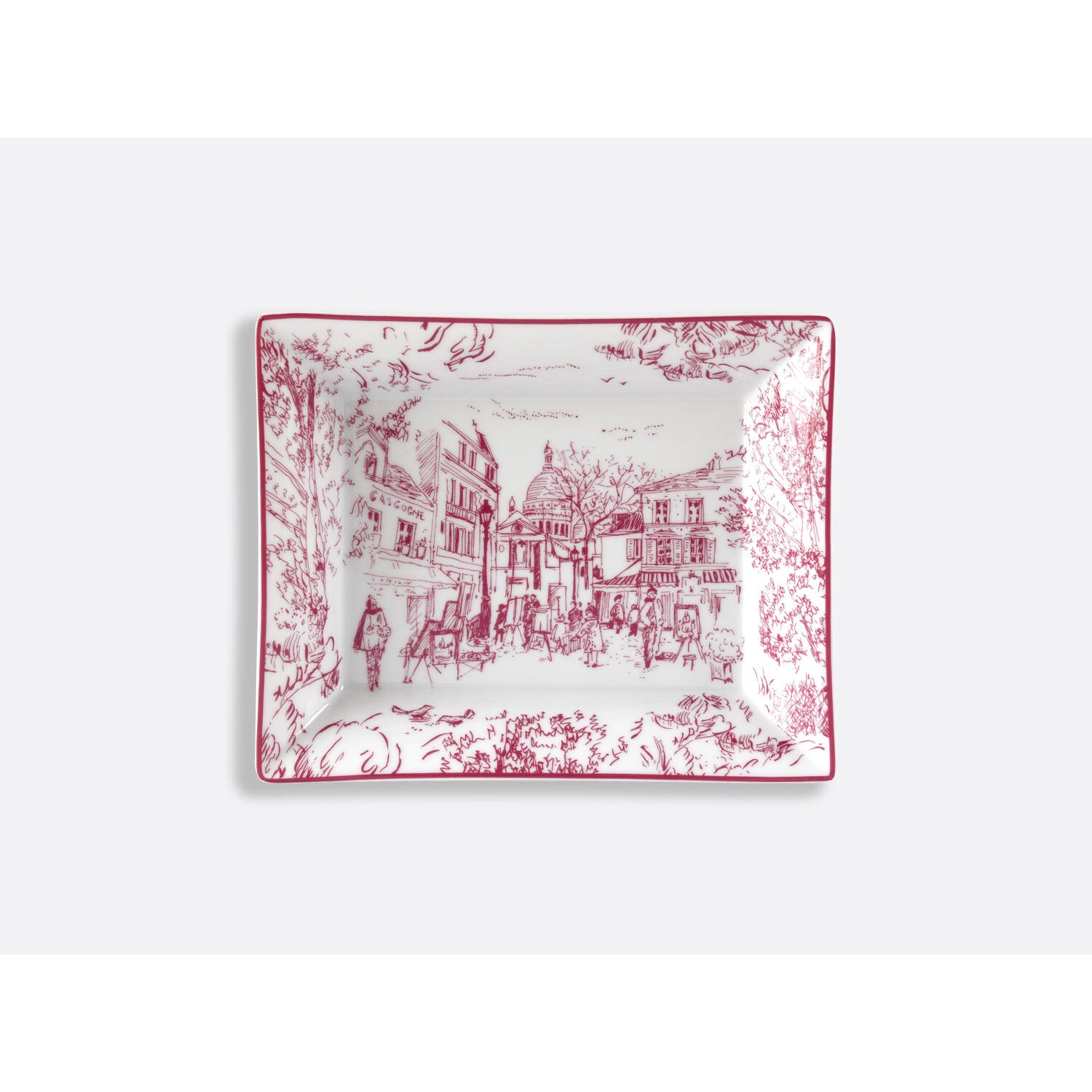 Bernardaud Valet tray 7.9 x 6.3" Tout Paris, Limoges porcelain, on a white background