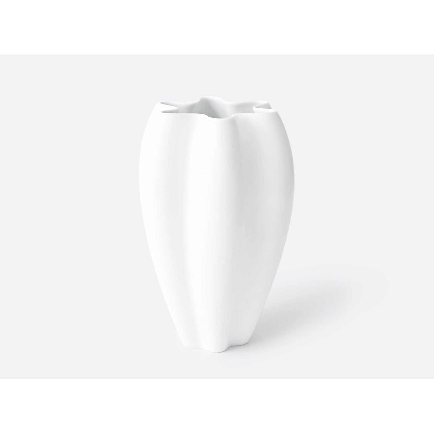 Bernardaud Vase Bianco H. 11.8" in White, Limoges porcelain, Vases collection, detail view