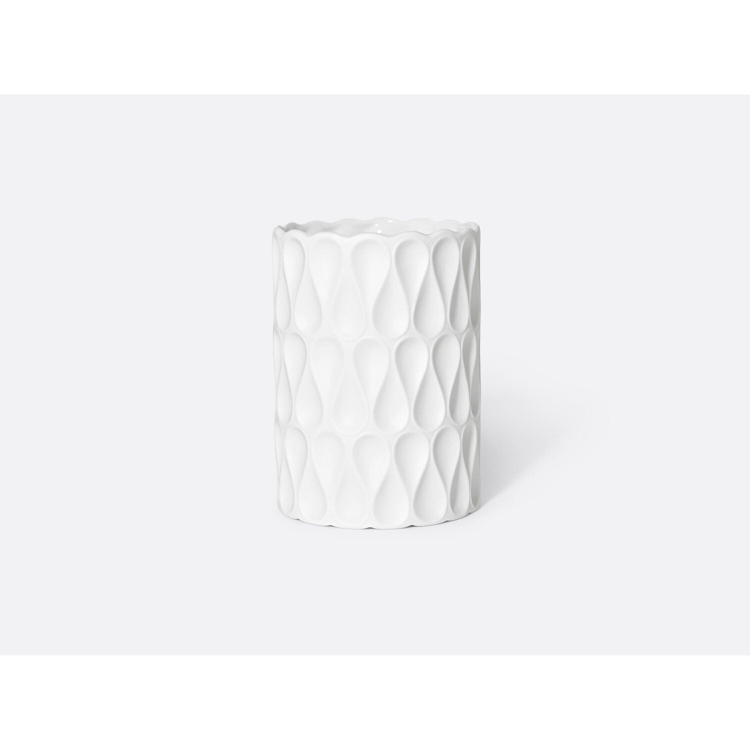 Bernardaud Vase in bisque porcelain H. 5", Limoges porcelain, Vases collection, on a white background