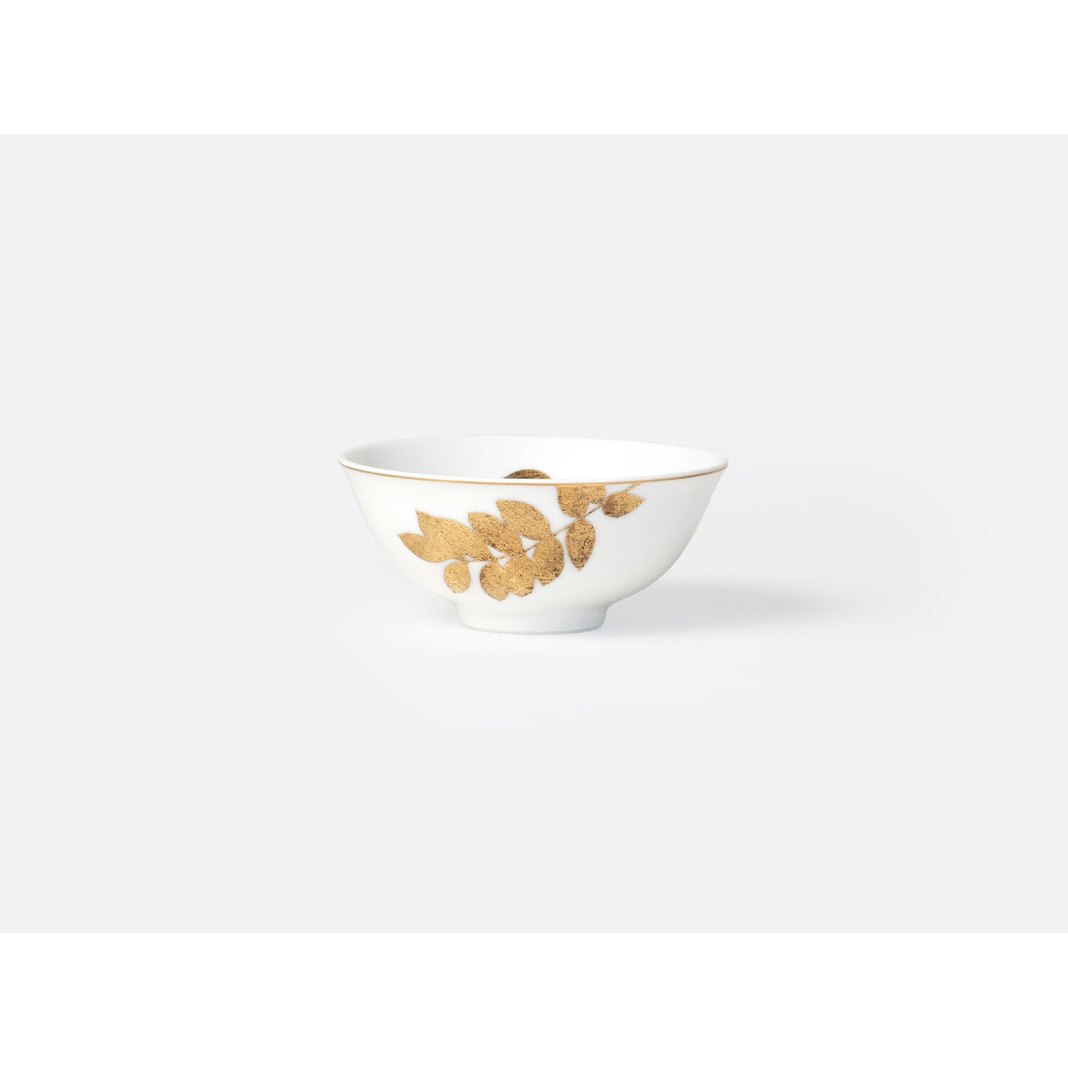 Bernardaud Rice bowl 5 oz, Limoges porcelain, Végétal Or collection, on a white background