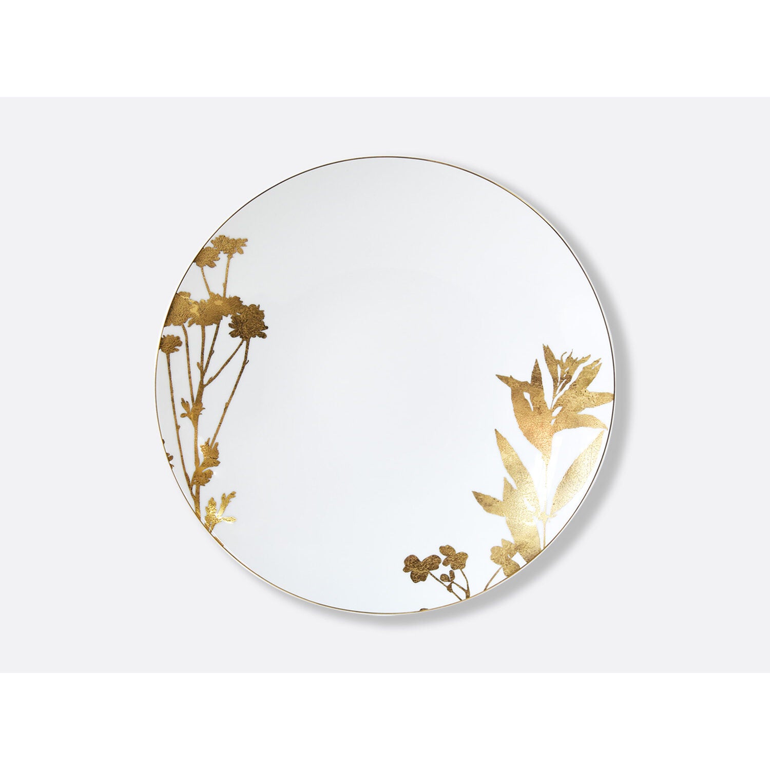 Bernardaud Set of 4 assorted dinner plates 10.6", Limoges porcelain, Végétal Or collection, detail view