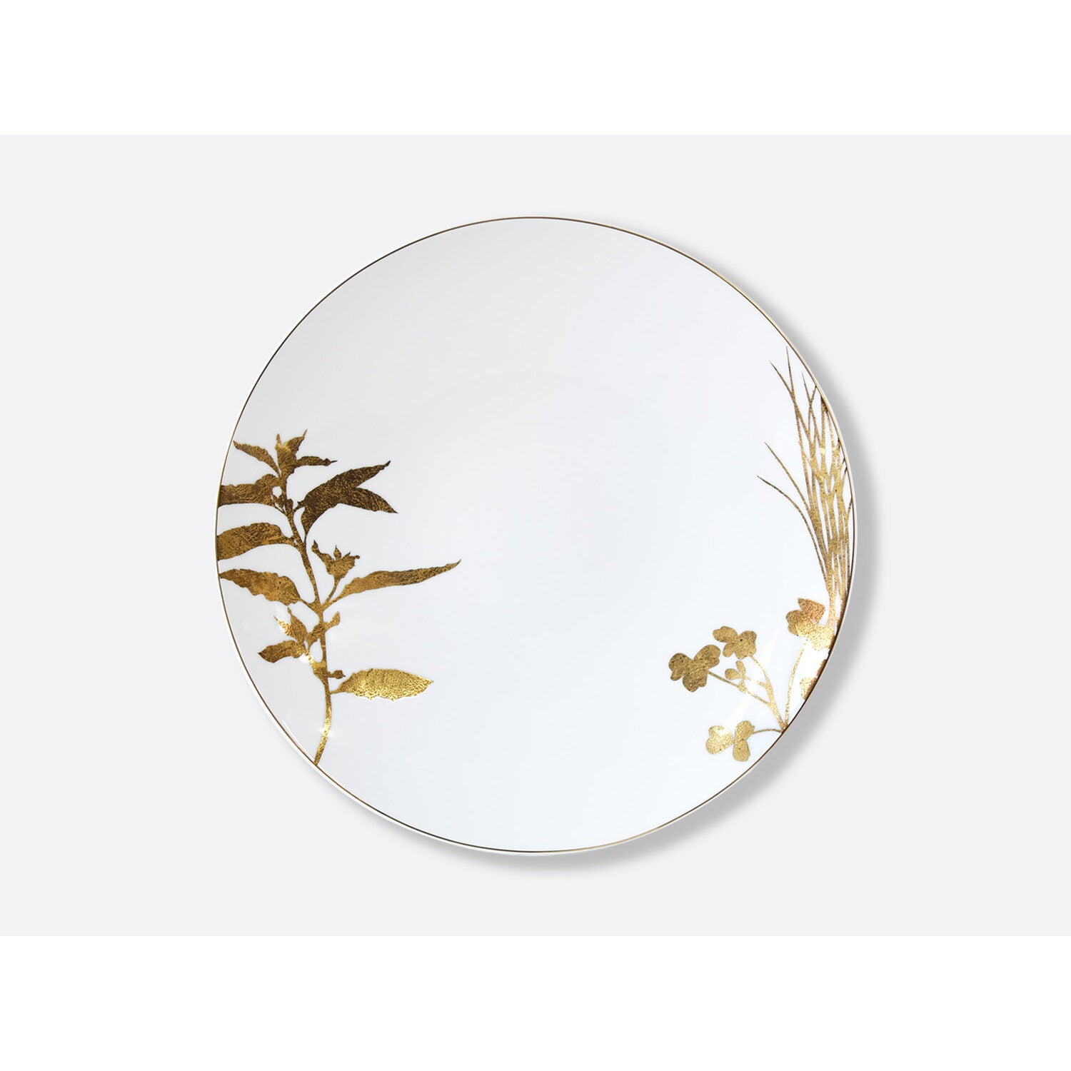 Bernardaud Set of 4 assorted dinner plates 10.6", Limoges porcelain, Végétal Or collection, detail view