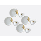 Bernardaud Set of espresso cup and saucer 4 oz, Limoges porcelain, Végétal Or collection, detail view