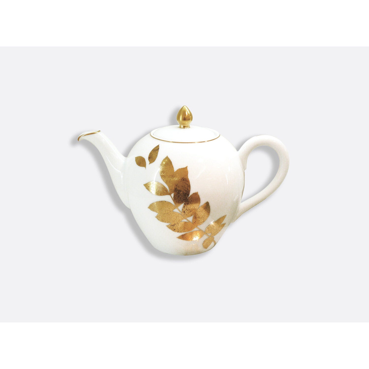 Bernardaud Teapot 12 cups 42 oz, Limoges porcelain, Végétal Or collection, on a white background