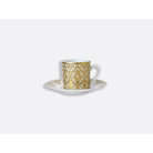 Bernardaud Espresso cup and saucer 3 oz, Limoges porcelain, Venise collection, on a white background